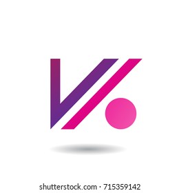 Design Concept of Letter V and Dot Icon, Vector Illustration Isolated on a White Background
