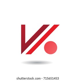 Design Concept of Letter V and Dot Icon, Vector Illustration Isolated on a White Background