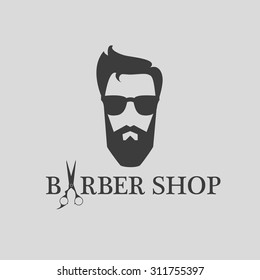 Design Concept Of The Logo, Badge, Label, On Barbershop Men's Hipster Hairdresser