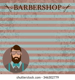 design concept of the logo, badge, label, on Barbershop men's hipster hairdresser