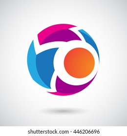 Design Concept of a Logo Shape and Icon of a Rounded Arrow