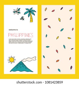 Design concept with main symbols of Philippines. Culture and architecture. 