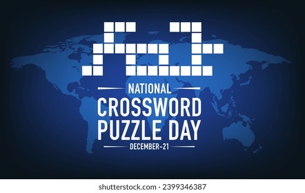 Design concept of National Crossword Puzzle Day observed on December 21.  Holiday concept. Vector illustration