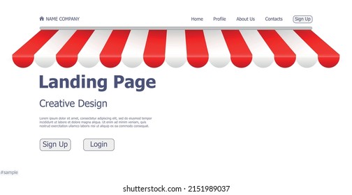 Design concept online store landing page website - Vector illustration