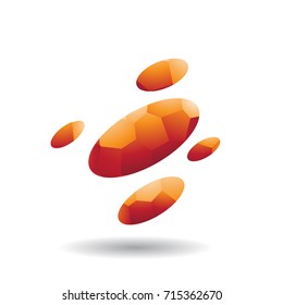 Design-Konzept für Oval Dots-Symbol mit Mosaikmuster, Vektorgrafik einzeln auf weißem Hintergrund