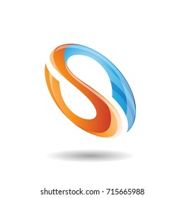 Design Concept of Oval Letter S Icon, Vector Illustration Isolated on a White Background