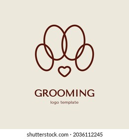 Design concept for pet barber shop or hairdresser.Vector logo template. Grooming labe.