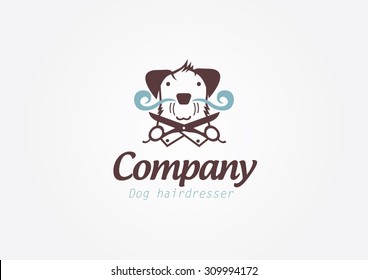 Design concept for pet barber shop or hairdresser.Vector logo template.
