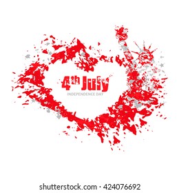 design concept, stylized heart and the Statue of Liberty, an American holiday