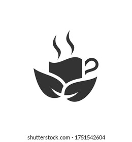 a design concept that combines leaves with warm tea