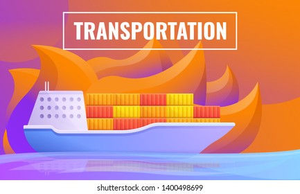 design concept of transportation by the cargo ship, vector illustration
