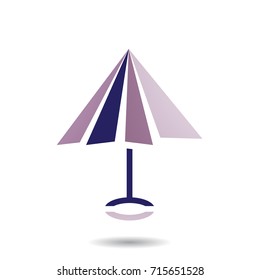 Concepto de diseño de icono con forma de paraguas, ilustración vectorial aislada en fondo blanco