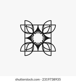ein Design-Konzept mit einer einzigartigen Zierform, das auf Hintergründe und verschiedene Plattformen angewendet werden kann.