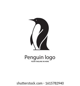 The design concept of the vintage penguin logo, with a simple black and white color