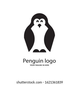 The design concept of the vintage penguin logo, with a simple black and white color