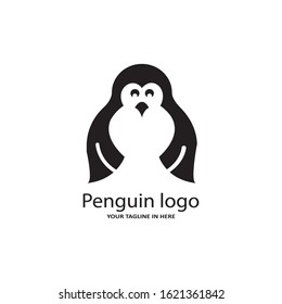 The design concept of the vintage penguin logo, with a simple black and white color