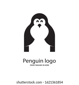 The design concept of the vintage penguin logo, with a simple black and white color