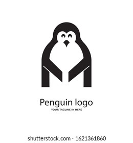 The design concept of the vintage penguin logo, with a simple black and white color