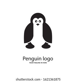 The design concept of the vintage penguin logo, with a simple black and white color