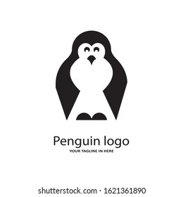 The design concept of the vintage penguin logo, with a simple black and white color