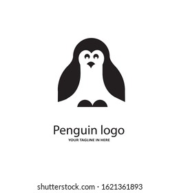 The design concept of the vintage penguin logo, with a simple black and white color