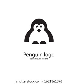 The design concept of the vintage penguin logo, with a simple black and white color