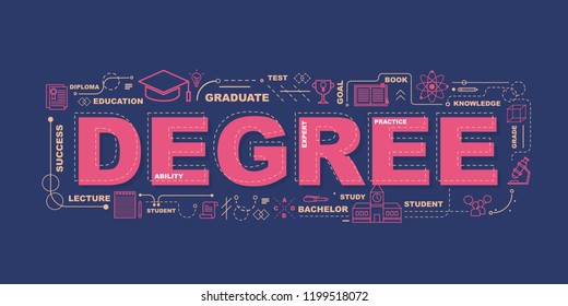 Design Concept Of Word DEGREE Website Banner.