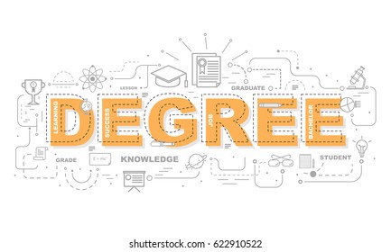 Design Concept Of Word DEGREE Website Banner.