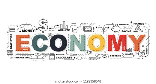 Diseño De Banner De Sitio Web De Word ECONOMY.