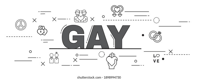 Design Concept Of Word GAY Website Banner