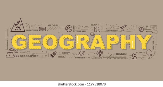 Design Concept Of Word Geography Website Banner.