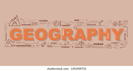 Design Concept Of Word Geography Website Banner.