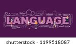 Design Concept Of Word LANGUAGE Website Banner.