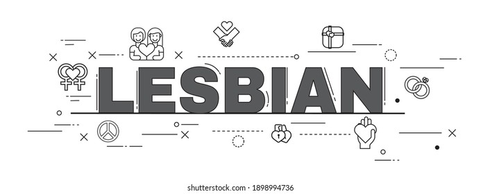 Design Concept Of Word LESBIAN Website Banner