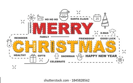 Design Concept Of Word MERRY CHRISTMAS Website Banner