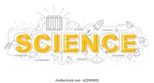 Design Concept Of Word SCIENCE Website Banner.