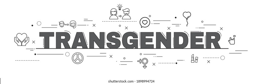 Design Concept Of Word TRANSGENDER Website Banner