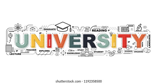 Design Concept Of Word University Website Banner.