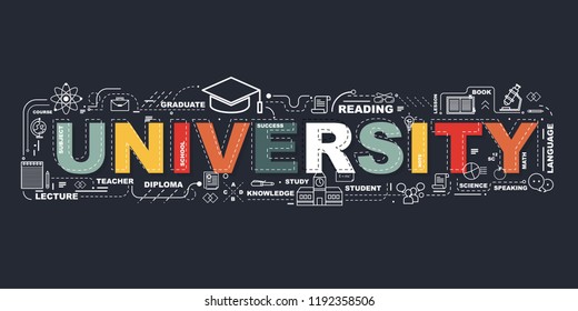 Design Concept Of Word University Website Banner.
