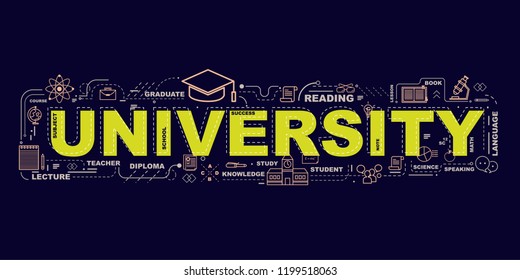 Design Concept Of Word University Website Banner.