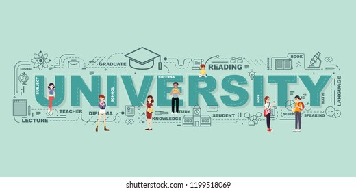 Design Concept Of Word University Website Banner.