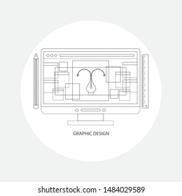 Design concepts Icons for graphic and web design. Flat style.