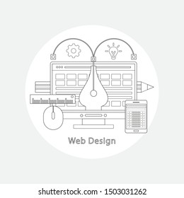 Design concepts Icons for graphic and web design. Flat style
