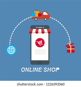 Design concepts Icons for online shopping. Flat style. Vector