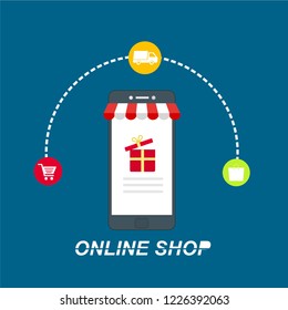 Design concepts Icons for online shopping. Flat style. Vector