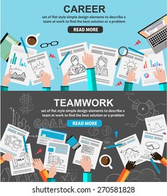 Design Concepts for team work and career, financial management or business strategy.. Ideal for corporate brochures, flyers, digital marketing, product or idea presentations, web banners and so on .