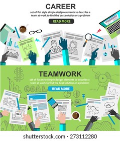 Diseñar conceptos para el trabajo en equipo y la carrera, la gestión financiera o la estrategia empresarial. Ideal para folletos corporativos, folletos, marketing digital, presentaciones de productos o ideas, banners web, etc.