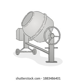 Design of concrete mixer illustration