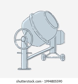 Design of concrete mixer illustration