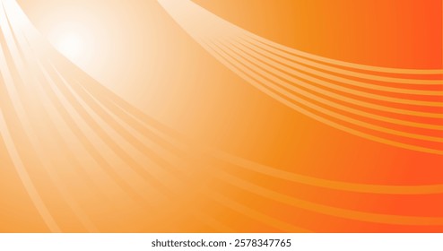 The design consists of curved lines spreading from the top left to the bottom right. The gradient colors shift from orange to white, creating an elegant and sleek effect.